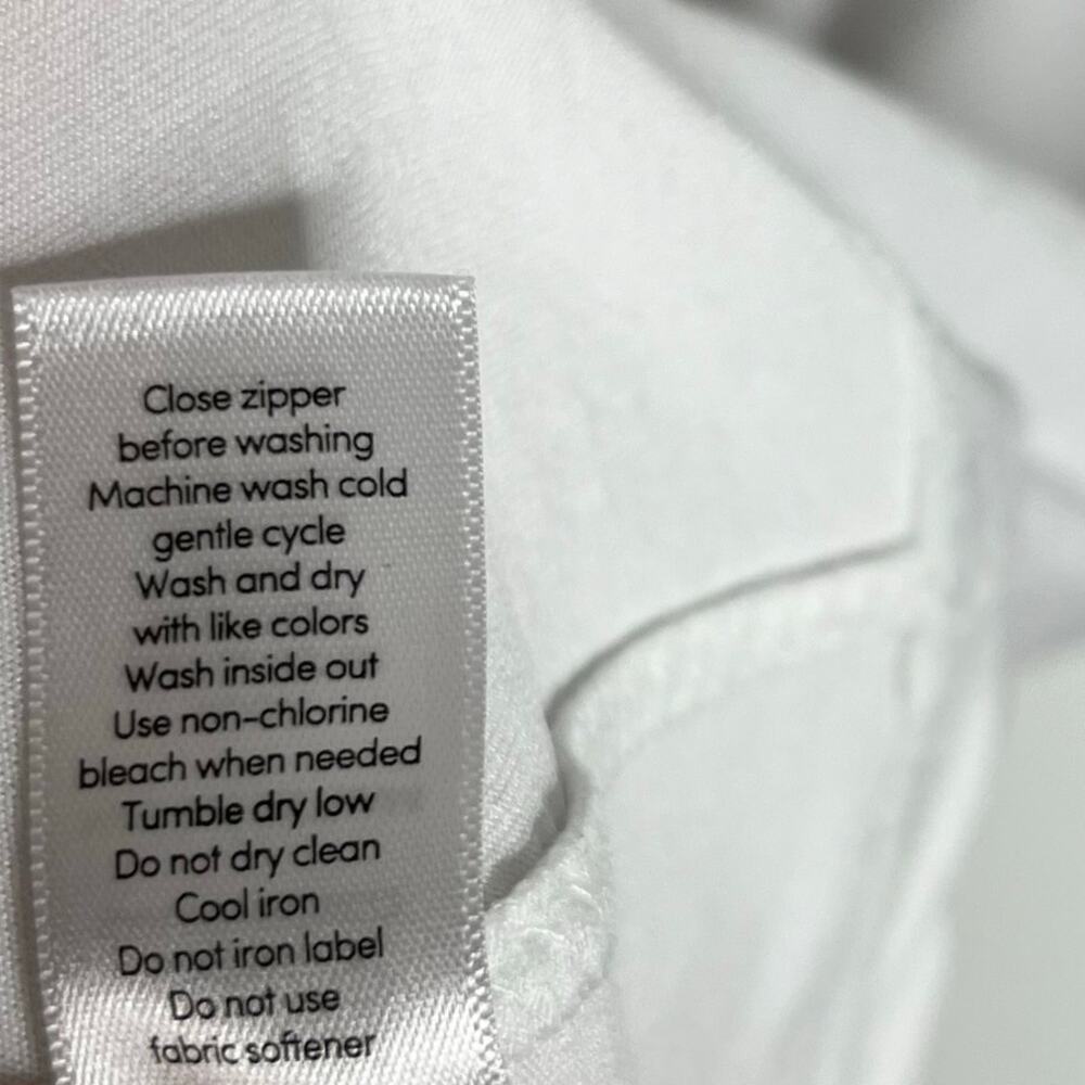 Athleta Short Sleeve Quarter Zip Top XL White Draped Back Zip Pocket Workout - Picture 9 of 9